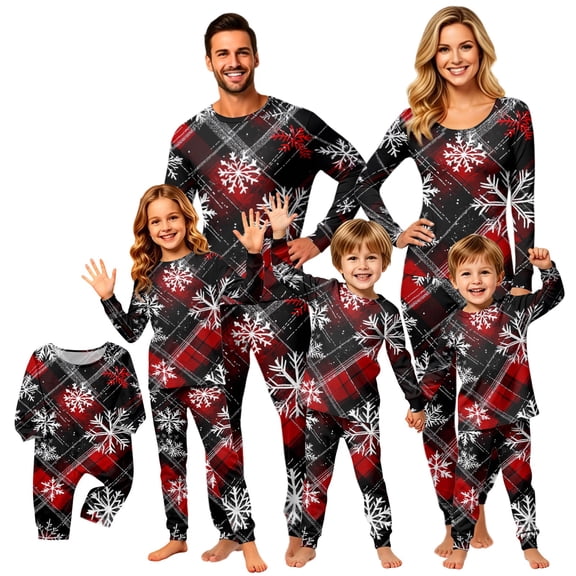 Lvotionpl Match Family Christmas Pjs, Matching Christmas Pajamas Long Sleeve Top & Pants Set Matching Holiday Family Pajama Xmas Sets