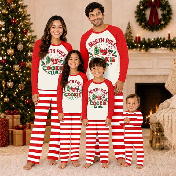 Lvotionpl Match Family Christmas Pjs, Matching Christmas Pajamas Long Sleeve Top & Pants Set Matching Holiday Family Pajama Xmas Sets