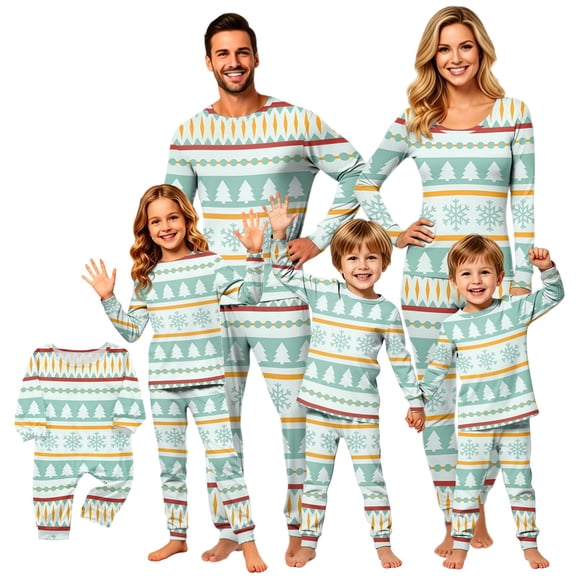 Lvotionpl Match Family Christmas Pjs, Matching Christmas Pajamas Long Sleeve Top & Pants Set Matching Holiday Family Pajama Xmas Sets
