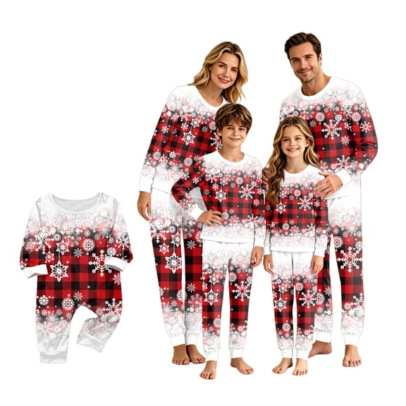 Lvotionpl Matching Christmas Pajamas 2026, Cozy Long Sleeve Holiday Sleepwear, Soft Festive Xmas Sleepwear
