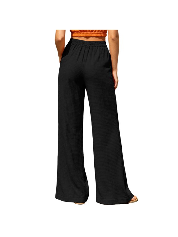 Women's Frayed Hem Military Green Knit Flare Pants Boho Pants For Women Harem Pants Women Loose Pants