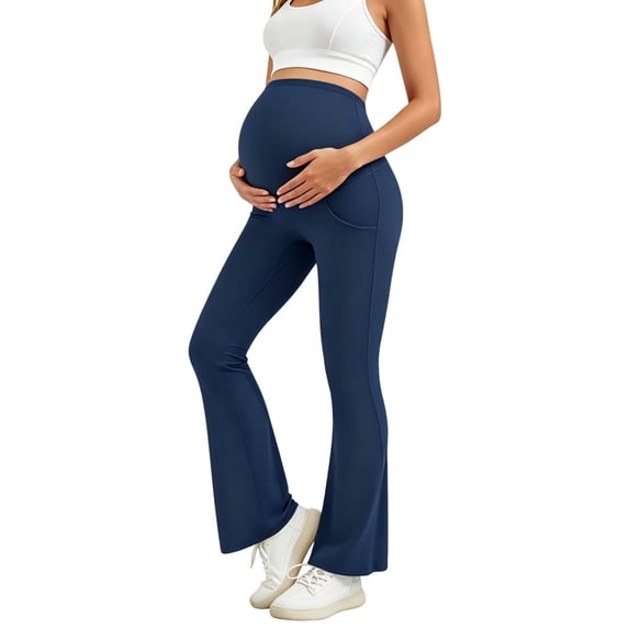 Lvshlubb Maternity Leggings High Waisted Over The Belly Pregnancy Active Wear Workout Yoga Pants Pregnancy Clothes for Women