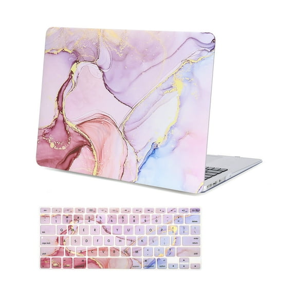 Lvtree Fully Vented 13" Laptop Shell for Apple MacBook Air, Purple & Gold Marble