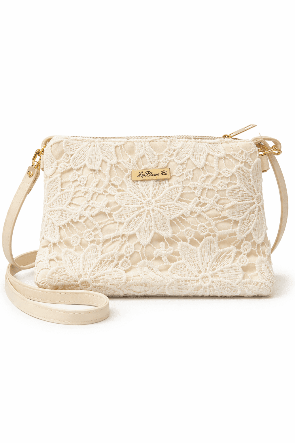 LwBloom Desert Glow Woven Shoulder Crossbody Bag – Beige Women’s Purse, Elegant Floral Handbag with Adjustable Strap, Lightweight Small Fashion Purse for Weddings, Travel & Everyday Use