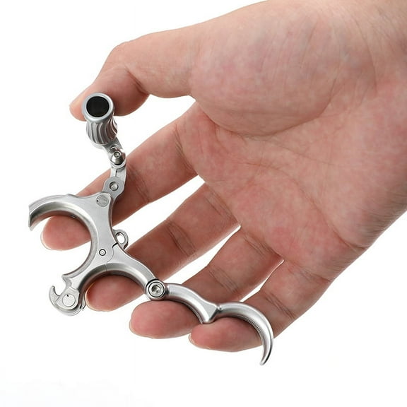 Lwano Evolve  Carbon Steel Compound Bow Release Aid 3 4 Finger Grip Thumb Trigger Hunt Archery Silver