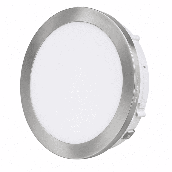 Lwbloom 14-Inch LED Flush Mount Ceiling Light, Brushed Nickel, 12-Inch Light Diffuser, Integrated LED, Low Profile Modern Ceiling Light Fixture, Energy Efficient for Kitchen, Hallway, Bedroom