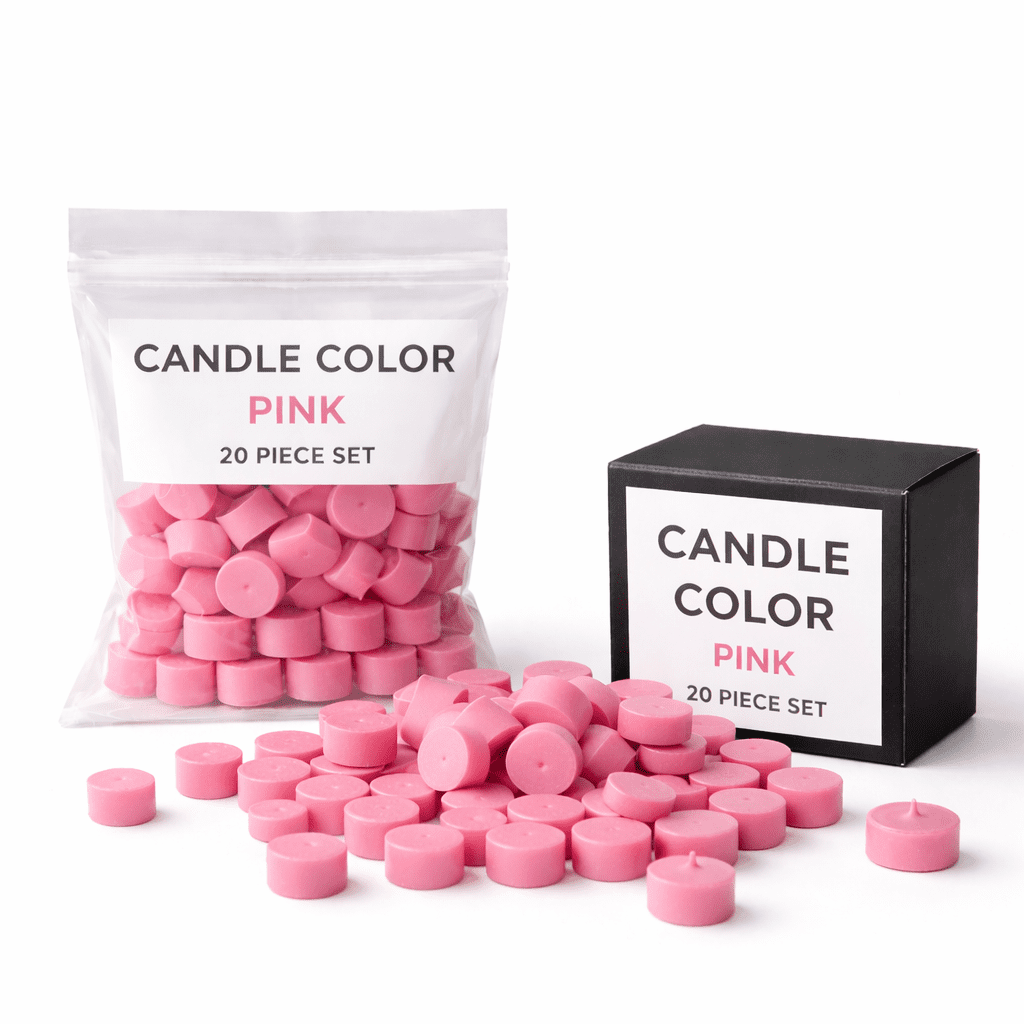 Lwbloom Pink Candle Color Dye Chips – 20 Piece Set, 2oz Highly Concentrated Wax Dye Tablets for Candle Making, Vibrant Long-Lasting Color for DIY Candles, Wax Melts & Crafts