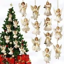 Lwlmwt 12-Piece Angel Children Christmas Ornaments 3.15-inch 2D Acrylic Hanging Decorations Suitable for Christmas Trees, Doors, Windows, and Home Decor
