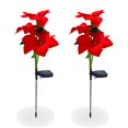 thumbnail image 1 of Lwlmwt 2Pcs Christmas Decorations Solar Lights Outdoor Waterproof, Christmas Poinsettia Stake Lights Solar Red Rose Lights, Simulation Poinsettia LED Lights for Garden, Yard, Pathway, Patio Decor, 1 of 2