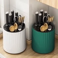 thumbnail image 1 of Lwlmwt 360° Rotating Knife Holder 6.5x8-inch Round Plastic Knife Storage Rack Suitable for Kitchen Countertops, Home Decor (Knives not included), 1 of 6