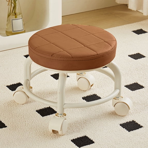 Lwlmwt 360° Swivel Rolling Stool,Small Chair Round Rolling Stool,Ergonomic Low Wheel Seat,Space Saving Small Stool,for Work SPA Salon Stools Home Office Chair