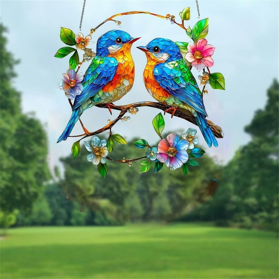 Lwlmwt 3D Imitation Bird Pendants,Beautiful Hanging Bird Decorative Pendant Ornament,2D Flat Acrylic Board with 3D Visual Effect,Festival Scene Decoration Pendants