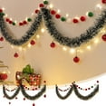 thumbnail image 1 of Lwlmwt 6.2-Foot Christmas Decorative Garland with Pre-Installed Light Strings Green Snow Scene Garland with Decorative Balls Ideal for Christmas Tree Decorations, Staircase Decorations, and Parties, 1 of 6