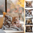 thumbnail image 1 of Lwlmwt Adorable Animal Print Pillow Cover 18x18 Inch Cute Cat Pillowcase Perfect for Home Decor, Sofa & Bed, 1 of 6