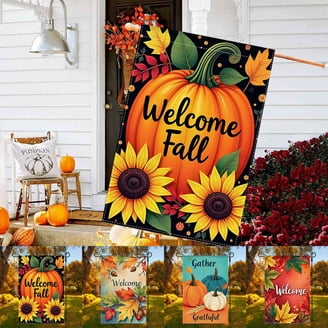 Evergreen Autumn Owls Decorative House Flag – 12.5x18 Inches, Fall Thanksgiving Design