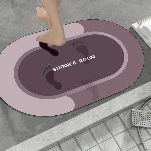 Lwlmwt Bath Pad,Oval,Non-Slip Super Absorbent Machine Washable Bath Mat,for Shower Pads in front of Bathtubs,Instant Dry Bath Mat