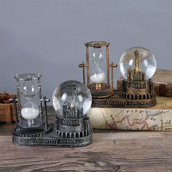 Lwlmwt Christmas Decorations,Crystal Snow Balls With Hourglass Vintage Tower Home Christmas Decoration For Living Room Bedroom 50ml Shelf Cabinet Desktop Decor Ornaments 10ml,Room Decor