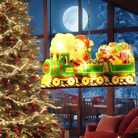 Lwlmwt Christmas Lighted Window Decorations,LED Suction Cup Lights,Window Hanging Lights,Christmas Window Decorations,for Home Party Decor