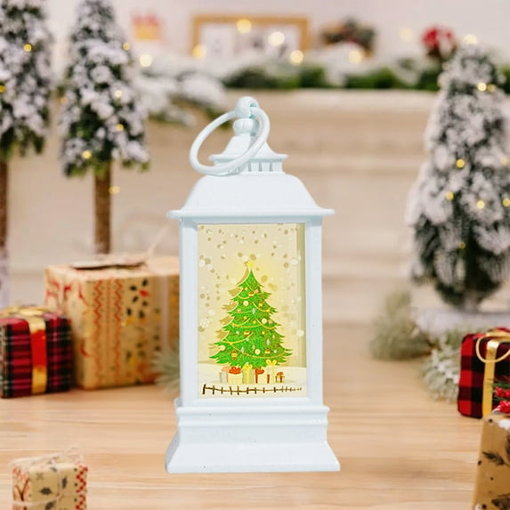 Lwlmwt Christmas Mini LED Lanterns with Santa Snowman Reindeer, Hanging Lanterns for Tree Home Decor, Outdoor and Indoor