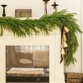 thumbnail image 1 of Lwlmwt Christmas Norfolk Pine Garlands,150cm Minofoke Soft Rubber Rattan with Soft Touch,Artificial Greenery Garland,for Mantle,Fireplace,Table,Wall,Stairs, 1 of 5