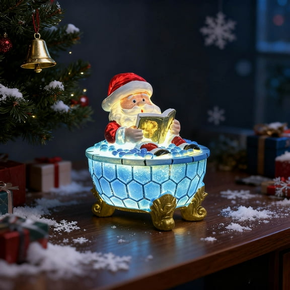 Lwlmwt Christmas Santa Claus Bubble Bath Lamp, Bathtub Night Lights for Christmas Decoration, Festive Christmas Decor for Home, Christmas Tree & Gifts