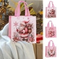 thumbnail image 1 of Lwlmwt Christmas Tote Bags,Non-woven Fabric Shopping Bags,for Xmas Gift Wrapping,Holiday Party Supplies,Pink Color Handbag,Festival Gift Packaging Bags, 1 of 5
