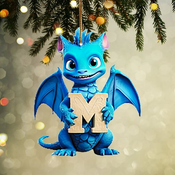 Lwlmwt Christmas Tree Decoration,8CM Christmas 26-letter Pendant,Personalized Dinosaur Christmas Ornament,Unique Customized Funny Gift for DIY Craft Christmas Ornaments