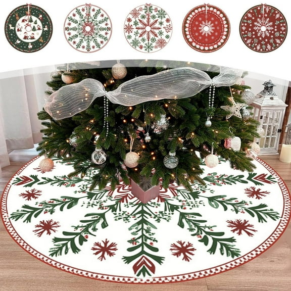 Lwlmwt Christmas Tree Skirt 24-inch Winter Holiday Tree Decoration Machine Washable Tree Skirt For Christmas Tree Decorations & Holiday Parties