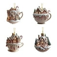 thumbnail image 1 of Lwlmwt Coffee Cup Christmas Tree Ornaments, 4 Pack 2D Acrylic Snow House Hot Chocolate Mug Shape Christmas Tree Decorations Set, Christmas Pendant Hanging Ornaments for Window Door Holiday Home Decor, 1 of 8