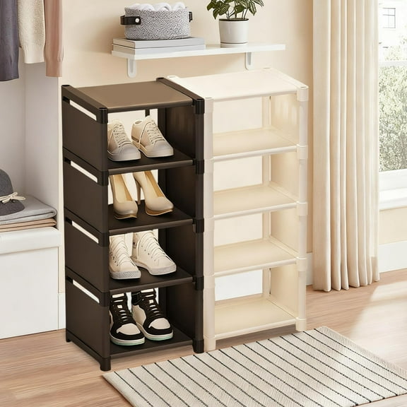 Lwlmwt Five-layer Shoe Rack,Shoe Shelf Space Saving Shoe Storage,Free Stackable,for Entryway,Closet,Corner,Doorway