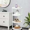 thumbnail image 1 of Lwlmwt Four-layer Triangular Shelving with Wheels,Free-Standing Shelf Units,Triangular Curved Corner Shelf Stand,for Bathroom,Kitchen,Vanity Storage and Organizer, 1 of 5