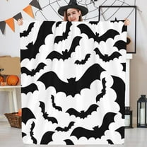 Lwlmwt Halloween Throw Blanket,Black and White Halloween Blanket 100X70cm,Halloween Themed Blanket,Ultra Soft Flannel Blanket for Couch,Sofa,Bed or Dorm Decor