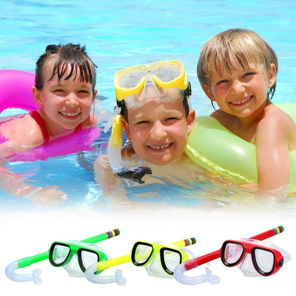 Lwlmwt Kids Swimming Glasses With Breathing Tubes,Swim goggles with Earplugs Large Frame Anti-Fog/UV Swimming Goggles,Waterproof Equipment Swimming Goggles
