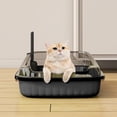 thumbnail image 1 of Lwlmwt Large Cat Litter Box Plastic Semi-Enclosed Litter Box Includes Anti-Spill Shield and Scoop Removable Cat Toilet Easy to Clean, Odor-Free Suitable for Large Cats, 1 of 7