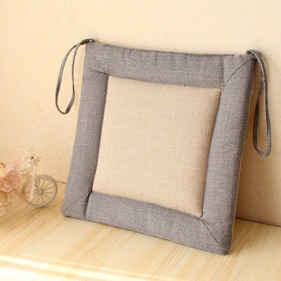 Lwlmwt Linen Chair and Rear Cushions,Non-Slip Bottom Chair Pads,Washable Non-Slip Cotton Linen Kitchen Seat Pads,Chair Cushions for Dining Chairs, Kitchen Chair Pads
