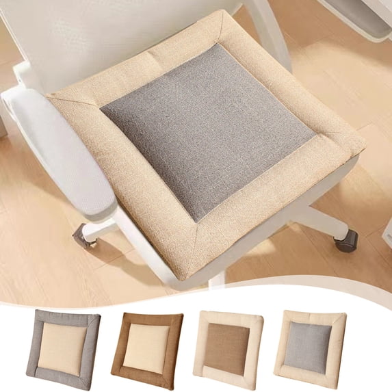 Lwlmwt Linen Chair and Rear Cushions,Non-Slip Bottom Chair Pads,Washable Non-Slip Cotton Linen Kitchen Seat Pads,Chair Cushions for Dining Chairs, Kitchen Chair Pads