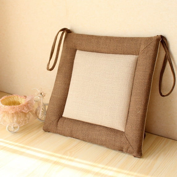 Lwlmwt Linen Chair and Rear Cushions,Non-Slip Bottom Chair Pads,Washable Non-Slip Cotton Linen Kitchen Seat Pads,Chair Cushions for Dining Chairs, Kitchen Chair Pads