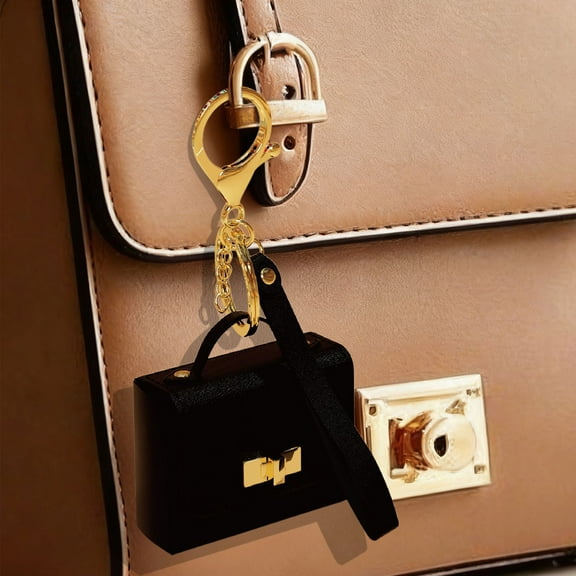 Lwlmwt Mini Leather Bag Keychain Small Keychain Accessory Suitable for Backpacks, Wallets, and Cosmetic Bags