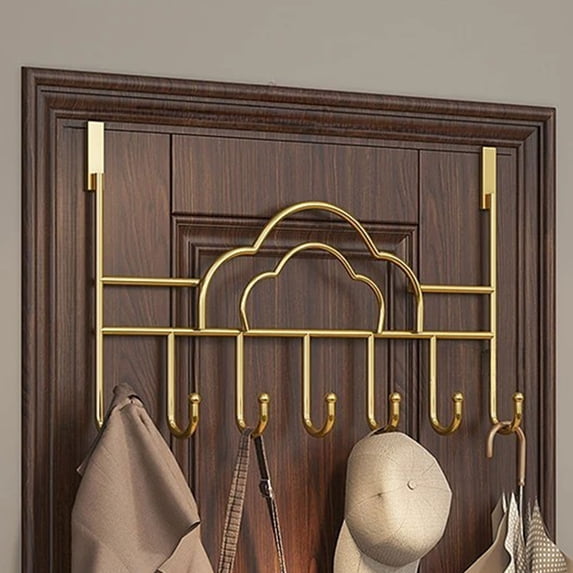 Lwlmwt Over the Door Hooks,No-Drill Door Hook Storage Rack,Cloud Design with 7 Hooks,Hanging Door Hooks,for Bedroom Kitchen Door Organizer