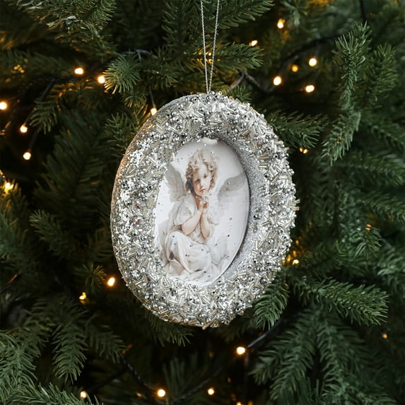 Lwlmwt Picture Frame Ornament Sparkling Sequined Christmas Tree Ornament Frame Ideal for Home Decor, Christmas Tree Decorations, Art Display