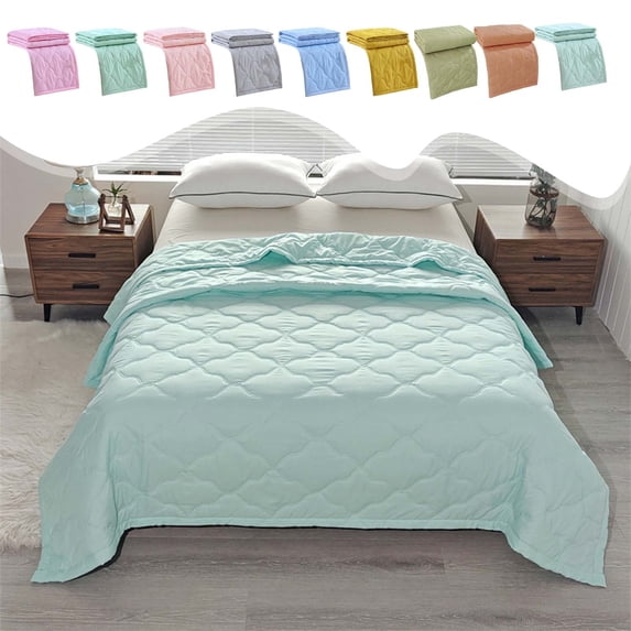 Lwlmwt Quilt Blanket for Summer,Skin-friendly Plain Printed Washed Cotton Summer Quilt Breathable Quilt,Ultra Soft Lightweight Bedding,for All Season