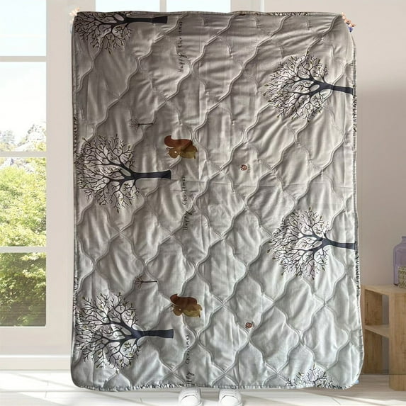 Lwlmwt Quilt,Skin-friendly Plain Color Printed Washed Cotton Summer Quilt,Breathable Quilt,Blanket King Twin Blankets for Beds