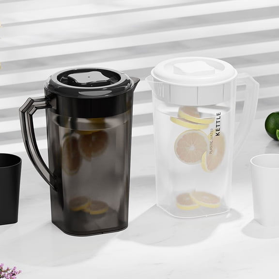 Lwlmwt Refrigerator Water Pitcher Lidded Jug with Reinforced Handle Ideal for Making Tea and Juice Transparent Design