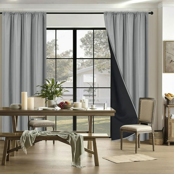Lwlmwt Rod-Top Blackout Curtains 40x80-inch Curtains Thermal Insulation & Light Blocking Privacy Protection Suitable for Living Rooms & Bedrooms, Home Decor