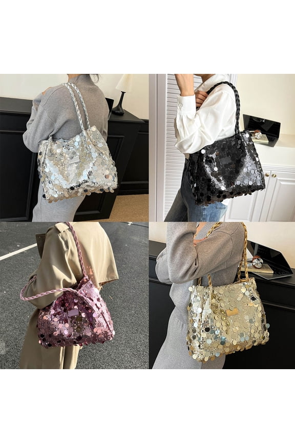 Sequin Clutch Bag Sparkling Women Wallet Stylish Large Capacity Shoulder Bag Perfect for Daily Commutes, Weddings, and Parties