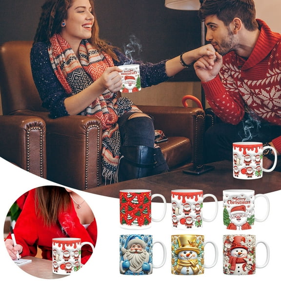 Lwlmwt Snowman Christmas Mug,3D Christmas Mug Inflatable Snowman Mug,Cute Christmas Cups,Personalized Santa Claus Mug,Perfect Holiday Gift for Kids or Adults