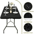 thumbnail image 1 of Lwlmwt Spandex Tablecloth 183X76cm,Elastic Close-fitting Picnic Tablecloth,Waterproof Elastic Fitted Tablecloths,Washable Polyester Rectangular Patio Table, 1 of 5