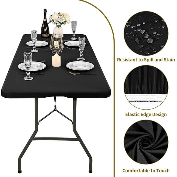 Lwlmwt Spandex Tablecloth 183X76cm,Elastic Close-fitting Picnic Tablecloth,Waterproof Elastic Fitted Tablecloths,Washable Polyester Rectangular Patio Table
