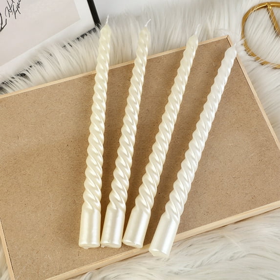Lwlmwt Spiral Taper Candles 10 Inch, 4 Pack Dripless, Unscented, Smokeless, 8 Hour Burn, Look Candles for Weddings Dinner Celebrations Christmas Decaorations Indoor, Home Decor