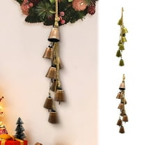 Lwlmwt A String of Christmas Bells Ornaments 11.8-inch Metal Vintage Hemp Rope Bells Home Decor Wall Hanging Iron Cow Bells Suitable for Christmas Trees, Walls, and Outdoor Gardens